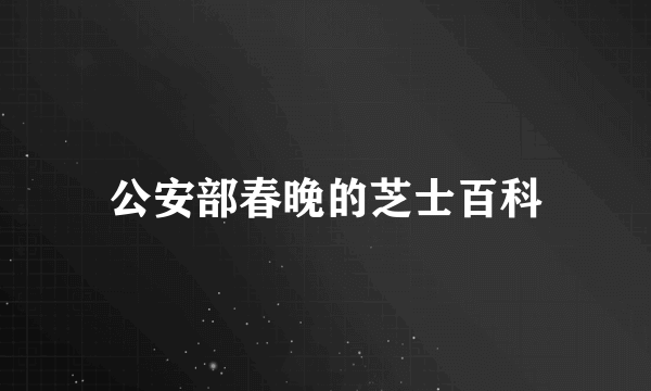 公安部春晚的芝士百科