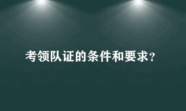 考领队证的条件和要求？