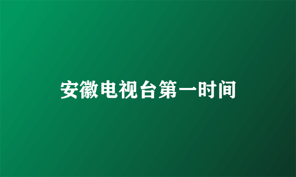 安徽电视台第一时间
