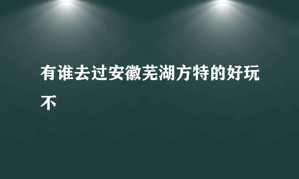 有谁去过安徽芜湖方特的好玩不