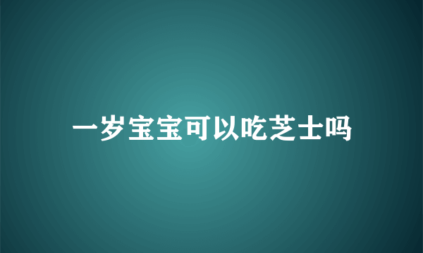 一岁宝宝可以吃芝士吗