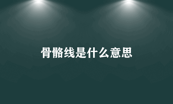 骨骼线是什么意思