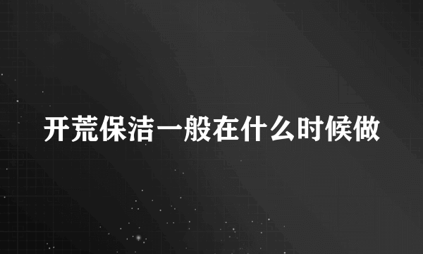 开荒保洁一般在什么时候做