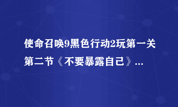 使命召唤9黑色行动2玩第一关第二节《不要暴露自己》被弹出来然后黑屏