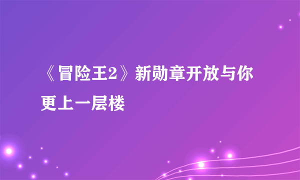 《冒险王2》新勋章开放与你更上一层楼