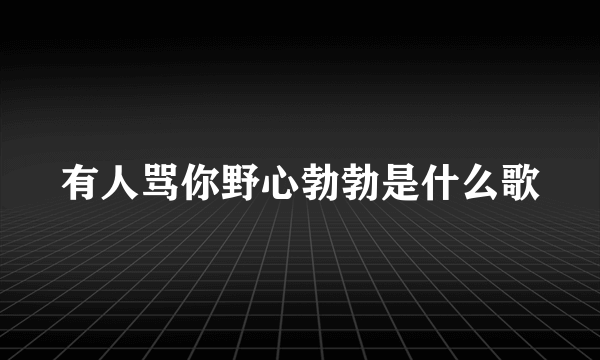 有人骂你野心勃勃是什么歌