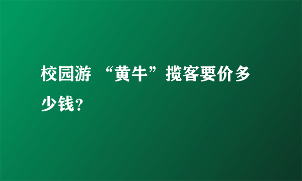 校园游 “黄牛”揽客要价多少钱？