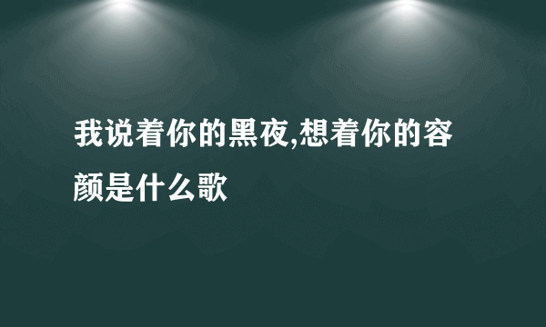 我说着你的黑夜,想着你的容颜是什么歌