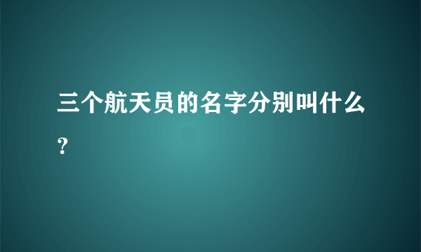 三个航天员的名字分别叫什么？