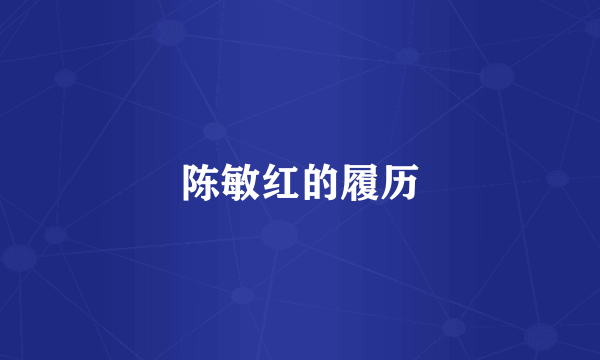 陈敏红的履历
