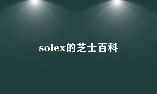 solex的芝士百科