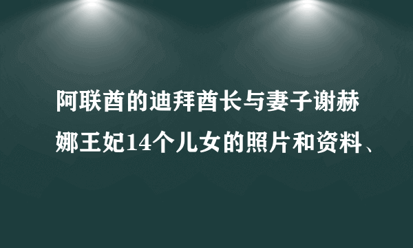 阿联酋的迪拜酋长与妻子谢赫娜王妃14个儿女的照片和资料、