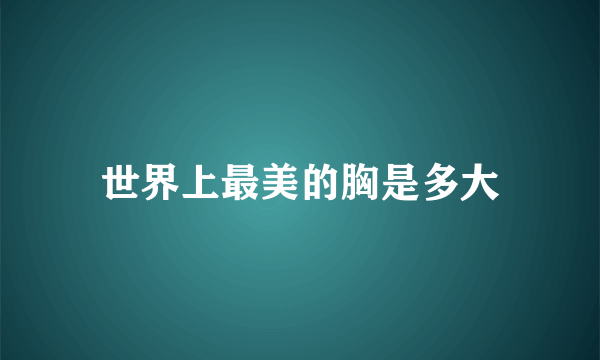 世界上最美的胸是多大