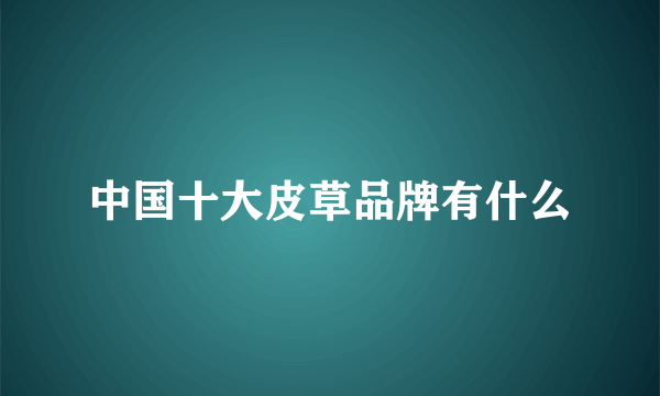中国十大皮草品牌有什么
