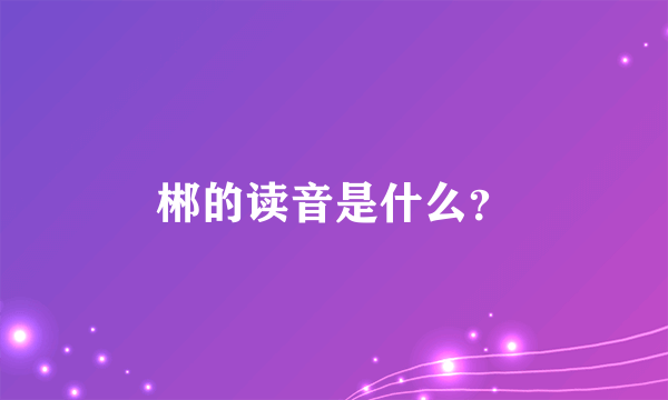 郴的读音是什么？