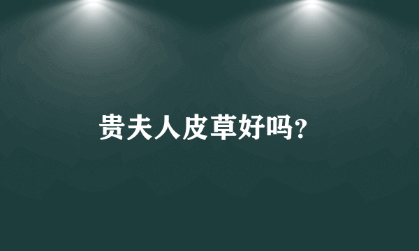 贵夫人皮草好吗？
