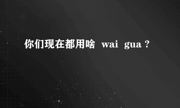你们现在都用啥  wai  gua ?