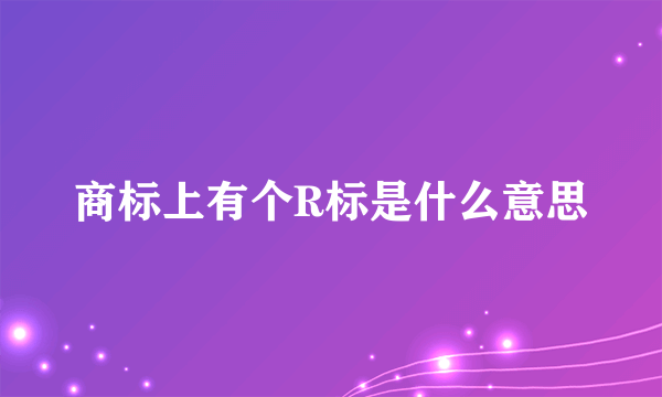 商标上有个R标是什么意思