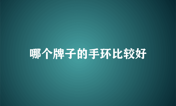 哪个牌子的手环比较好