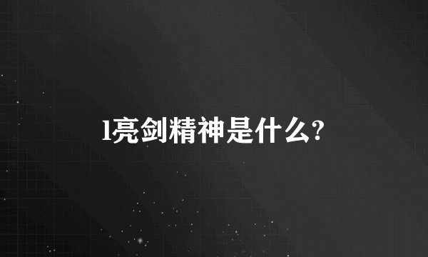 l亮剑精神是什么?