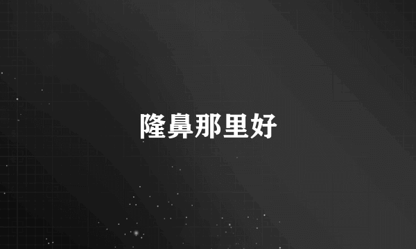 隆鼻那里好