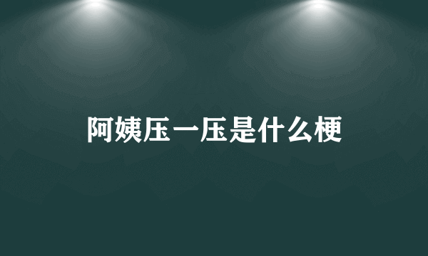 阿姨压一压是什么梗