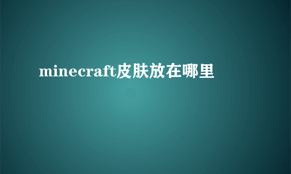 minecraft皮肤放在哪里