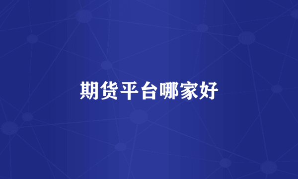 期货平台哪家好