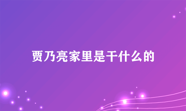 贾乃亮家里是干什么的
