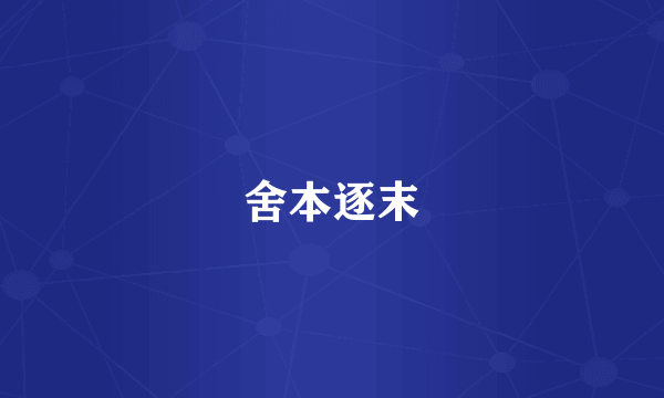 舍本逐末