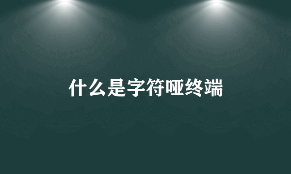 什么是字符哑终端