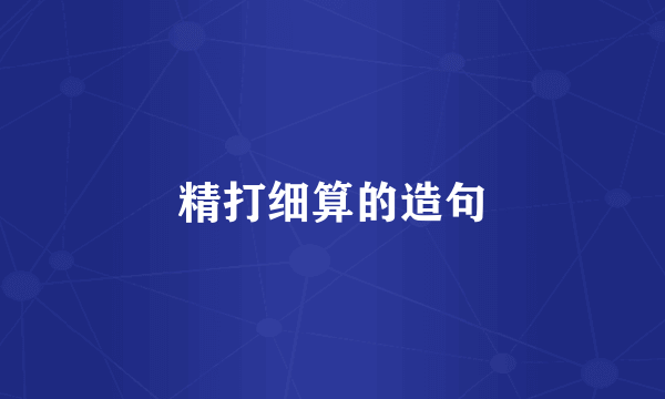 精打细算的造句
