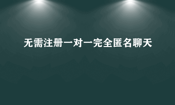 无需注册一对一完全匿名聊天