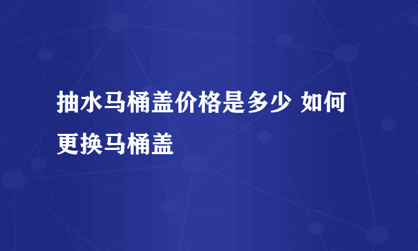 抽水马桶盖价格是多少 如何更换马桶盖