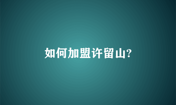如何加盟许留山?