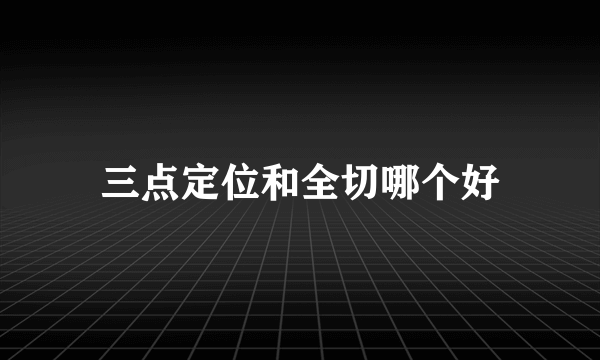 三点定位和全切哪个好