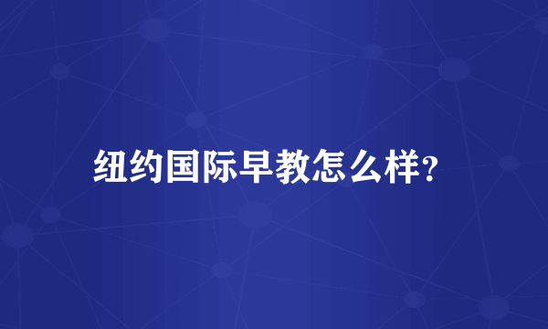 纽约国际早教怎么样？