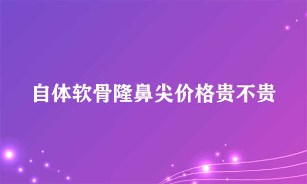 自体软骨隆鼻尖价格贵不贵
