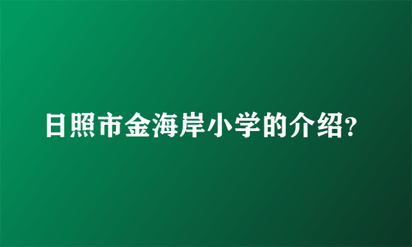 日照市金海岸小学的介绍？