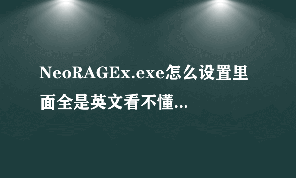 NeoRAGEx.exe怎么设置里面全是英文看不懂 我玩的是拳皇97