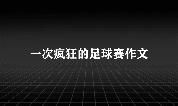 一次疯狂的足球赛作文