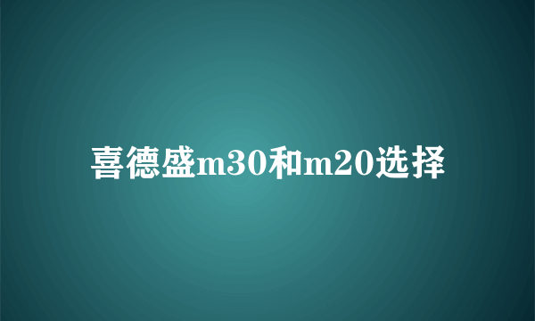喜德盛m30和m20选择