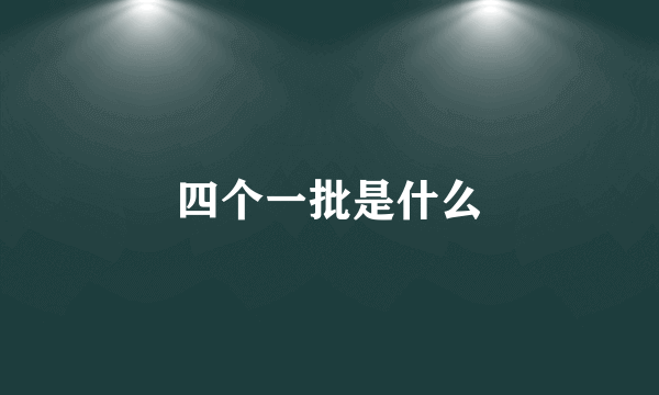 四个一批是什么