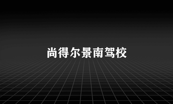 尚得尔景南驾校