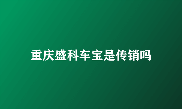 重庆盛科车宝是传销吗