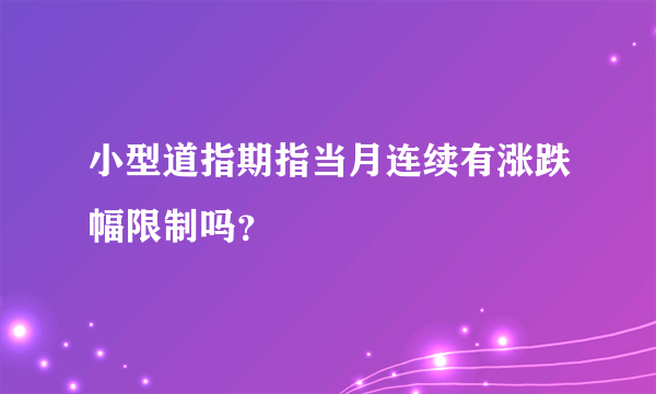 小型道指期指当月连续有涨跌幅限制吗？
