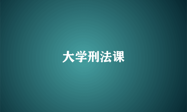 大学刑法课
