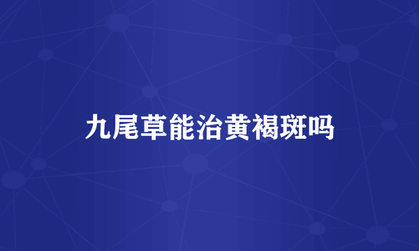 九尾草能治黄褐斑吗