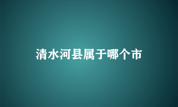 清水河县属于哪个市