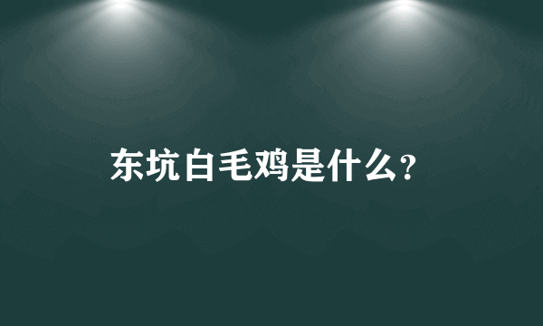 东坑白毛鸡是什么？